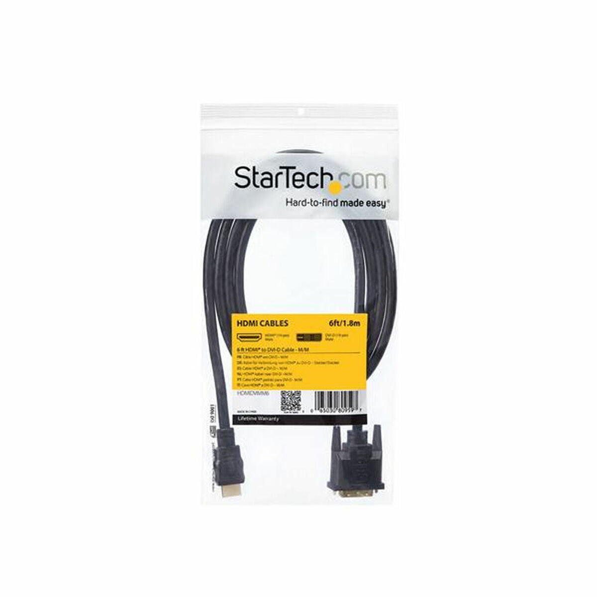 HDMI to DVI adapter Startech HDMIDVIMM6           Black