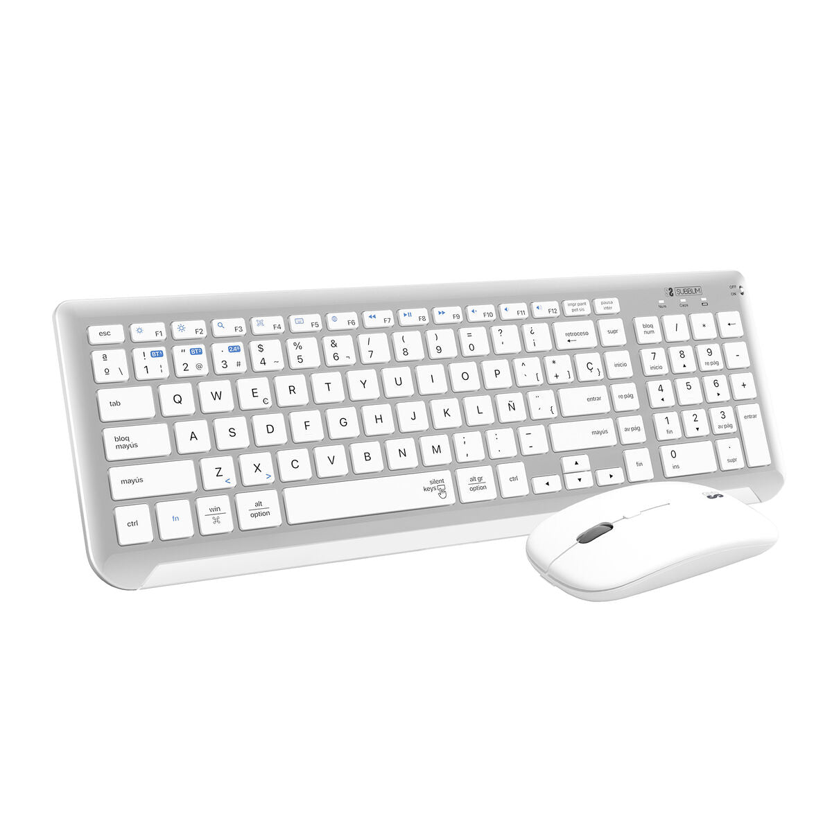 Keyboard Subblim SUBKBC-DCEP10 White Spanish Qwerty QWERTY